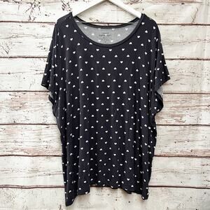 TORRID Super Soft Knits Gray and White Heart Tee Shirt Sz 5